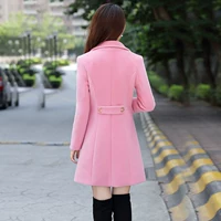Áo khoác len nữ dài Hàn Quốc 2018 thu đông 2018 phiên bản Hàn Quốc mới có phần eo mỏng và dày. - Áo Hàn Quốc áo dạ lông cừu nữ đẹp