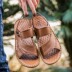 Dép nam 2018 mới bằng da mùa hè giản dị dành cho người trung niên giày thể thao nam adidas Sandal