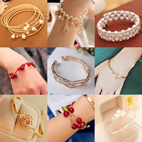 Nhật bản và Hàn Quốc phiên bản của kiểu dáng đẹp tối giản nhiều lớp mở vòng đeo tay nữ Hàn Quốc retro hoang dã pha lê cherry sinh viên bracelet trang sức vòng tay
