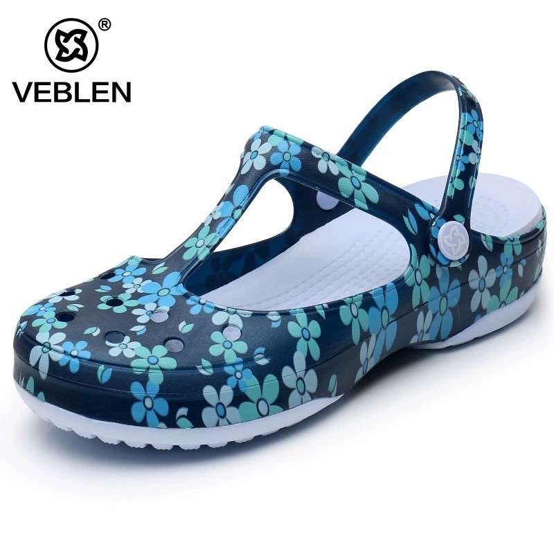 Veblen giày lỗ của phụ nữ thời trang mùa hè dép bệt của phụ nữ không trơn trượt giày phụ nữ mang thai y tá giày đi biển 