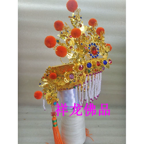 Буддийский идол поставляет Тайваньский сплав k Золотой мазу -мать -к защите шляпы богиня шляпа Мазу