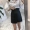 Dongdaemun, Hàn Quốc 2018 Mùa thu Retro Tính khí không đều đặn Vòng eo cao A-line Trượt hông Váy ngắn nửa dài Váy nữ - Váy