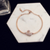 Xu hướng thời trang hoang dã Hoa hồng vàng đeo tay nữ khảm kim cương trang sức vòng tay quà tặng đơn giản Trang sức Hàn Quốc vòng đá Vòng đeo tay Cuff