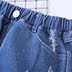 2018 cô gái mới bông quần short mùa hè jeans lỗ ở trẻ em trẻ em lớn trẻ em quần trẻ em phần mỏng Quần jean
