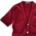 Phụ nữ cùng mùa hè của Liu Yuy đan áo len ngắn cổ chữ V màu đỏ sẫm là áo khoác mỏng mỏng áo khoác mỏng - Cardigan