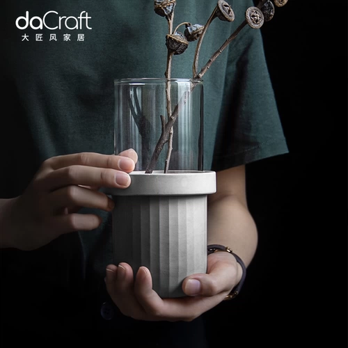 Ins nordic creative small Fresh Office Desktop Hydroponic Poly Plow Poly Polyglysis Gypsum Glass Vase