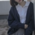 Mùa xuân và mùa thu mới của Hàn Quốc phiên bản của màu rắn là mỏng dài tay nút cao đẳng gió đan áo len ngắn áo len nữ triều Cardigan