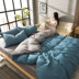 Bộ đồ giường bộ bốn 1.8 m màu rắn tấm quilt cover 1.5 mét giường đơn ký túc xá sinh viên sheets 4 ba bộ Bộ đồ giường bốn mảnh