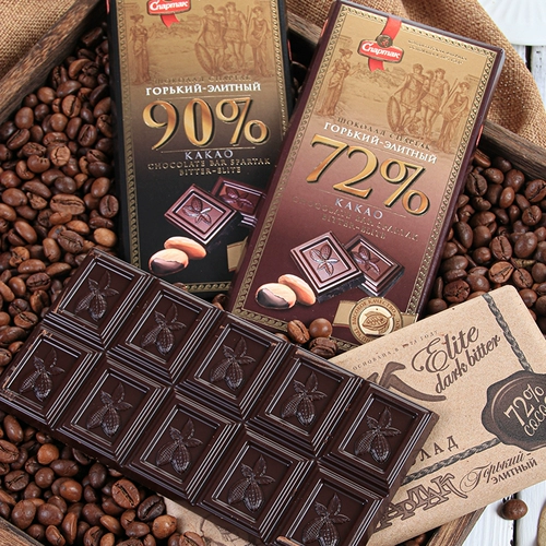 Черный горький шоколадный бренд Spartak Belarus imported Leisure Sports 72%Pure 90%какао -закуски Food