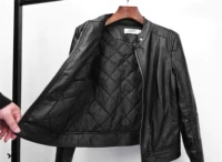 2018 mới dày Hàn Quốc phiên bản mỏng cổ áo da mỏng nữ áo khoác ngắn nữ PU áo khoác xe máy - Quần áo da bomber da lộn