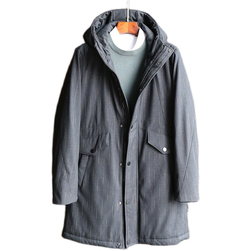 Зимний утепленный длинный пуховик, средней длины