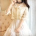 2018 từ mới cổ áo xù rhinestone hoa khóa eo cổ tích váy dài quây đầm ren mùa hè ăn mặc 	váy tôn eo	 Váy eo cao