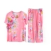 Mùa xuân và mùa hè quần ngắn tay trung niên mặc nhà dịch vụ phù hợp với tre bông và bông XL XL rửa vải nữ đồ ngủ Bộ Pajama