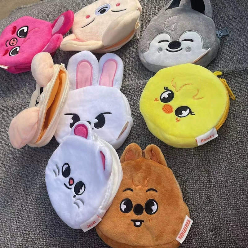 Stray Kids Huang Yanchen Felix Li Longfang Fang Cancan Cartoon Plush Wallet Coin Bag LEEKNOW вокруг