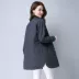 Mùa thu đông 2018 mới cộng với áo khoác cotton nữ dài chấm bi cotton nhẹ nhàng áo cotton giản dị đơn giản