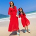 2019 mẹ và phụ nữ mới ăn mặc váy mỏng đi biển bên bờ biển kỳ nghỉ boho cha-con váy dài mùa hè - Trang phục dành cho cha mẹ và con shop quần áo trẻ em Trang phục dành cho cha mẹ và con