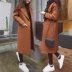 18 mùa xuân và mùa đông mới dày hoang dã lỏng áo len dài nữ trên đầu gối Hàn Quốc phiên bản của 呢 loại áo len áo lông cừu Trung bình và dài Coat