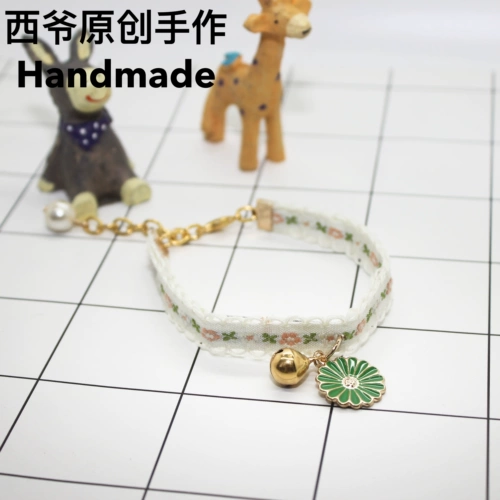 Оригинальный летний колокольчик, ожерелье, регулируемый чокер, кошки и собаки, домашний питомец, с вышивкой, в цветочек