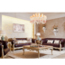 Biệt thự cao cấp full house tùy chỉnh nội thất phòng khách châu Âu tùy chỉnh da đơn sofa đôi + bàn cà phê vuông giường gỗ Bộ đồ nội thất