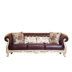 Biệt thự cao cấp full house tùy chỉnh nội thất phòng khách châu Âu tùy chỉnh da đơn sofa đôi + bàn cà phê vuông giường gỗ Bộ đồ nội thất