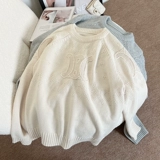 Ретро трехмерный трикотажный свитер из искусственного меха, французский стиль, свободный крой