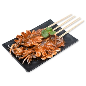 [铁板鱿鱼串（4串装）]