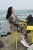 Chic retro kẻ sọc nhỏ phù hợp với nữ mùa thu mới kẻ sọc giản dị phù hợp với áo khoác sinh viên Hàn Quốc áo khoác ngắn Business Suit