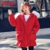 Handu quần áo nhà 2018 mùa đông mới phụ nữ trùm đầu lông cổ áo thủy triều đỏ khí chất lỏng bf dài xuống áo khoác - Xuống áo khoác