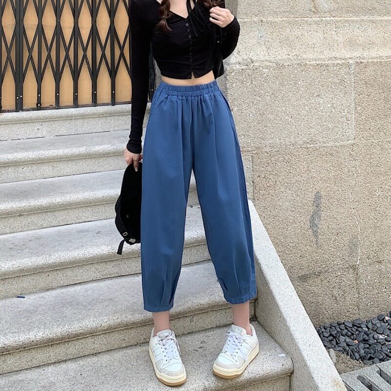 High-waisted slimming radish pants for women's summer 2022 new style loose wide-leg pants straight nine-inch pants Casual pants trend Item Picture