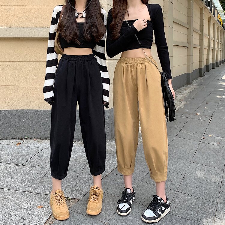 High-waisted slimming radish pants for women's summer 2022 new style loose wide-leg pants straight nine-inch pants Casual pants trend details Picture