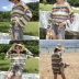 Mùa hè hoang dã sọc kem chống nắng quần áo nữ lỏng dài tay áo len mỏng đan triều sinh viên Hàn Quốc T-Shirt là áo sơ mi mỏng