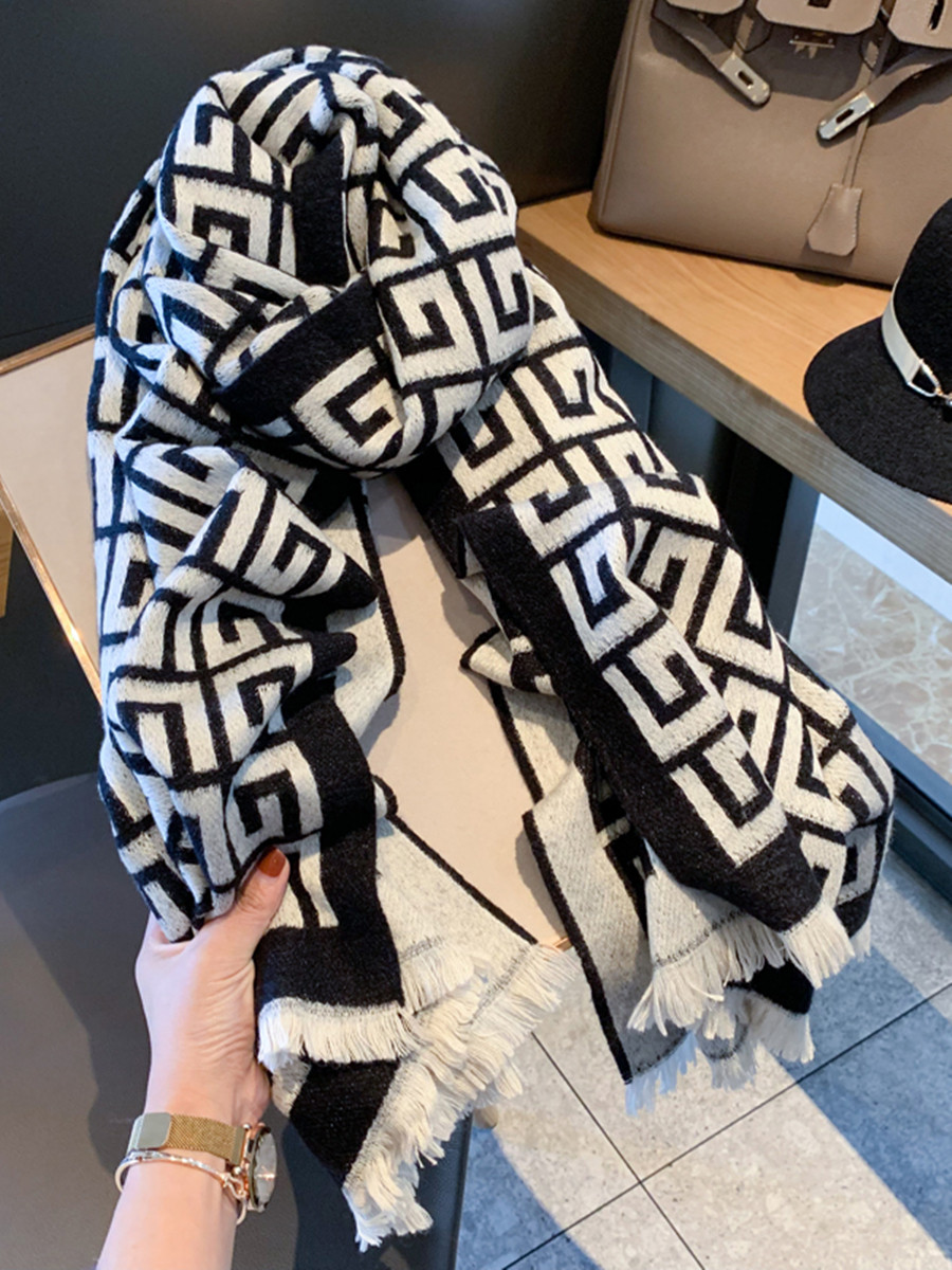 Top extravagant Cospp Kosptop Extravagant Darling ~ 100 Hitch Classic Bifacial Alphabet Thickened Cashmere Scarf Warm and Dual