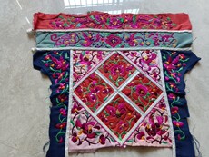 Miaoxiu 少数民族手工刺绣 苗族手工绣片 手工老绣背带