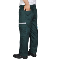 Темно -зеленые летние летние брюки тонкие