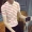 Mùa xuân lỏng sọc ngắn tay t-shirt nam cộng với phân bón XL sinh viên năm điểm tay áo Hàn Quốc phiên bản của tay áo trên quần áo triều phối đồ nam đẹp