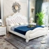 Mới châu Âu giường gỗ rắn dày mềm mềm giường gỗ 1,8 m phòng ngủ giường đôi giường Mỹ lưu trữ giường - Giường Giường