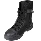 Черные высокие тканевые тактические сапоги, высокая талия