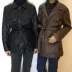 2018 mùa xuân mới Dongdaemun retro ve áo đẹp trai vành đai thắt lưng PU da áo khoác dài áo khoác nữ áo khoác da zara Quần áo da