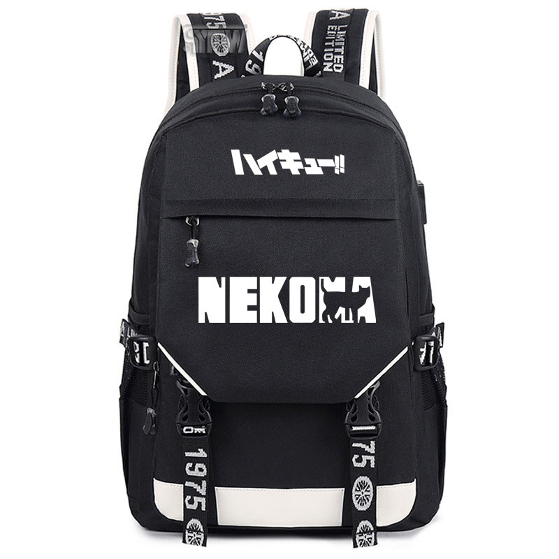 Anime Haikyuu!! Backpack Shoulders Bag Harajuku Black Schoolbag Holiday