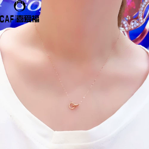 Золотая цепочка, гибкая подвеска, ожерелье, золото 14 карат, розовое золото, Россия, простой и элегантный дизайн