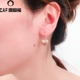 Ювелирное украшение, золотые глянцевые серьги в виде сердечка, Россия, 14 карат, розовое золото