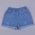 Quần short bé gái denim trắng 2019 đầm mới mùa hè phiên bản Hàn Quốc của các bé lớn trong bộ đồ mỏng trẻ em mặc quần nóng - Quần jean Quần jean