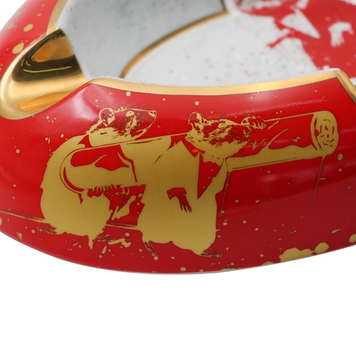Оригинальный японский столетие Siglo Rat Year Ceramic Cigar Ashtray Red Ellipse 4 -специфическая подарочная коробка с сигаром.