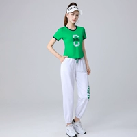 Зеленые белые штаны, короткий рукав