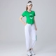 Зеленые белые штаны, короткий рукав