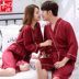 Hàn quốc phiên bản của Hàng Châu lụa phần mỏng đồ ngủ nam sexy ice silk robe áo choàng tắm mùa hè lụa khách sạn áo choàng tắm triều áo ngủ 2 dây Night Robe