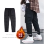 Mùa đông lỏng lẻo và quần yếm cashmere quần âu quần nam Hàn Quốc quần hip hop thẳng quần nam quần chín xu quần áo nam