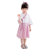 Ханьфу, осеннее ципао, детская хлопковая юбка, платье, китайский стиль, в цветочек