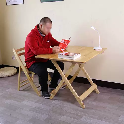 Обнаружение простого складного стола с твердым древесином, не -нанжурового аромата складывания кипариса, создайте стойл, возьмите стол, стул ресторана, стол, небольшая квартира