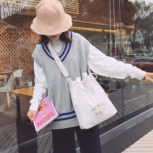 Вместительный и большой шоппер, демисезонная сумка для телефона, брендовая сумка на одно плечо, в корейском стиле